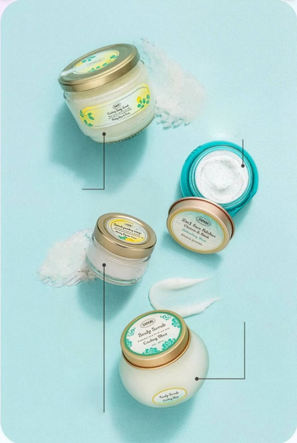 Body Scrub Minty Yuzu / 2 in 1 Face Polisher Refreshing Mint /  / Travel-Size Minty Spark Yuzu Body Scrub