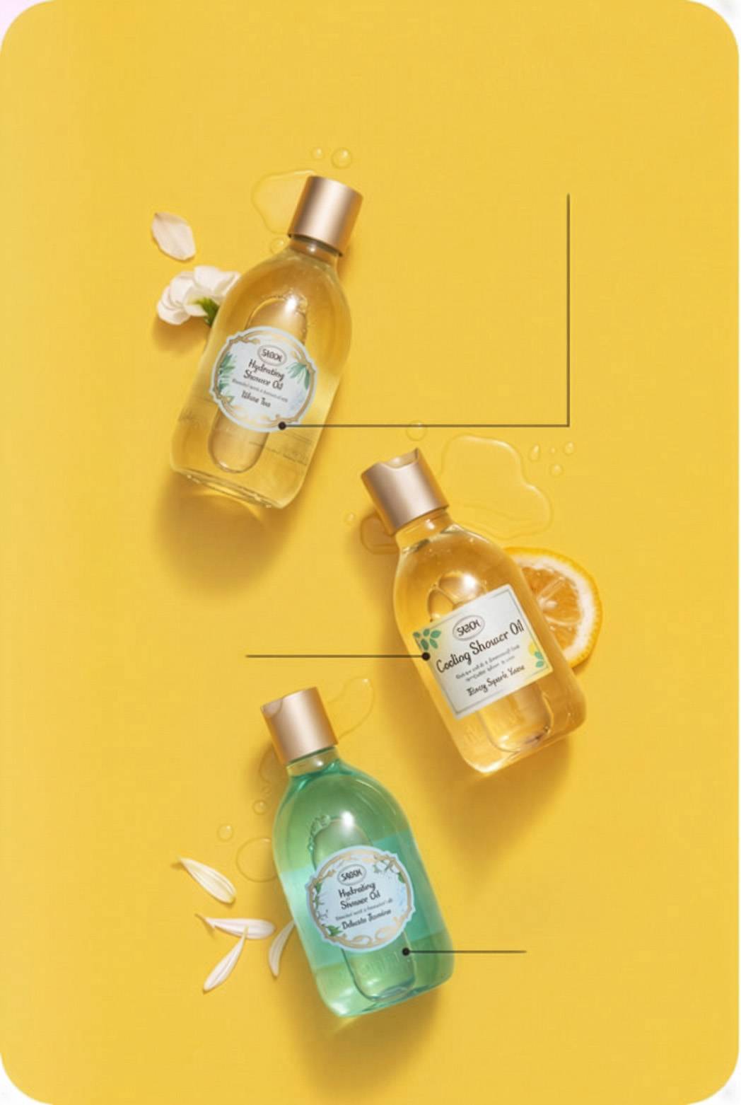 Cooling Shower Oil Minty Yuzu / Shower Oil White Tea / Shower Oil Delicate Jasmine